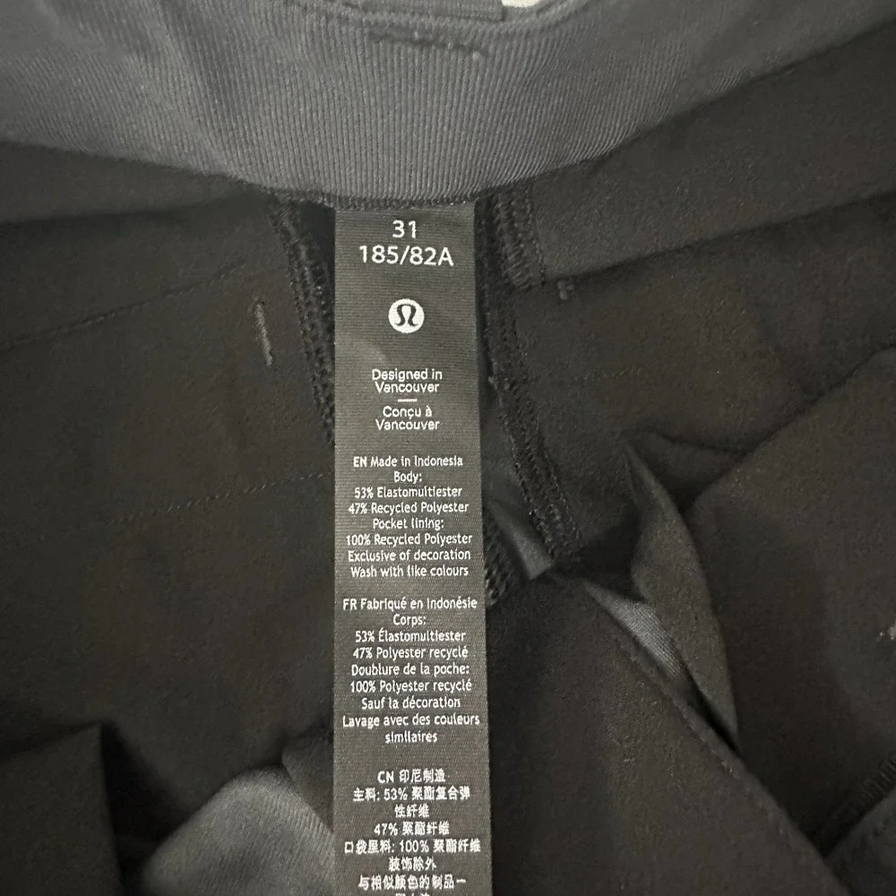 Lululemon Pants Trousers Gray Tech Golf Preppy Mens Size 31x28